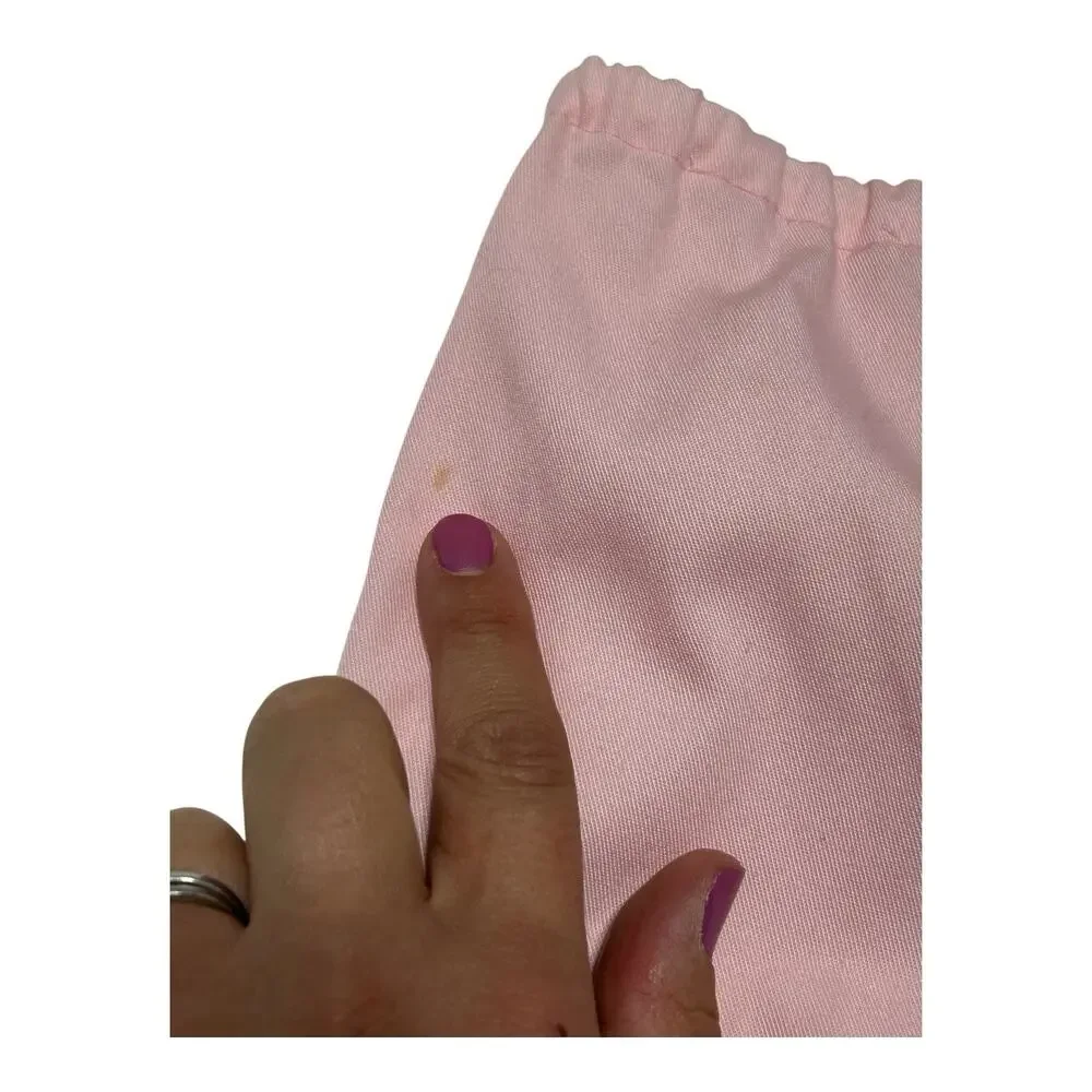 Vintage 2-piece Baby Outfit Top Pants 18 Months Girl Pink Appliqué House Flowers